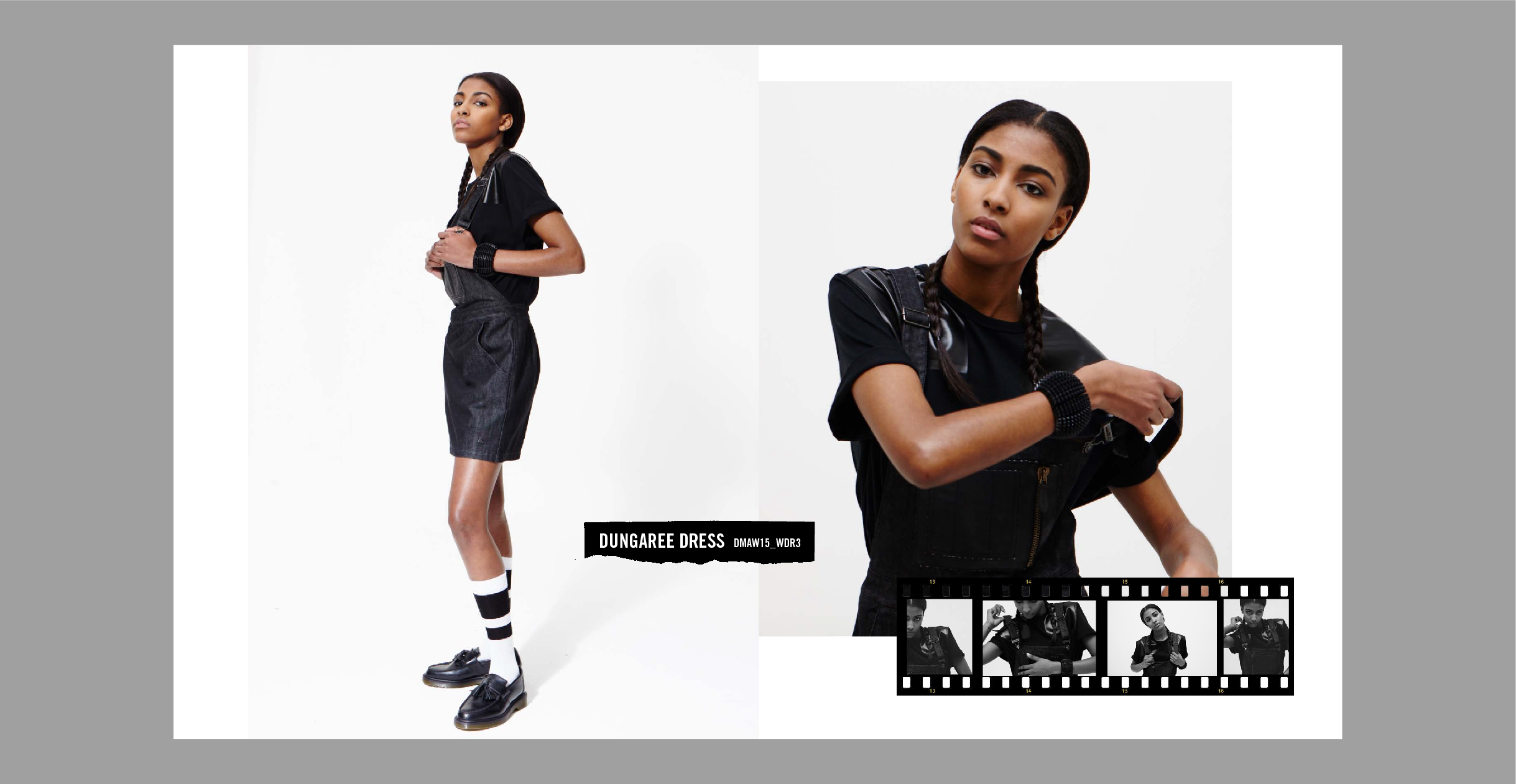 Womenswear spread for Dr Martens lookbook design