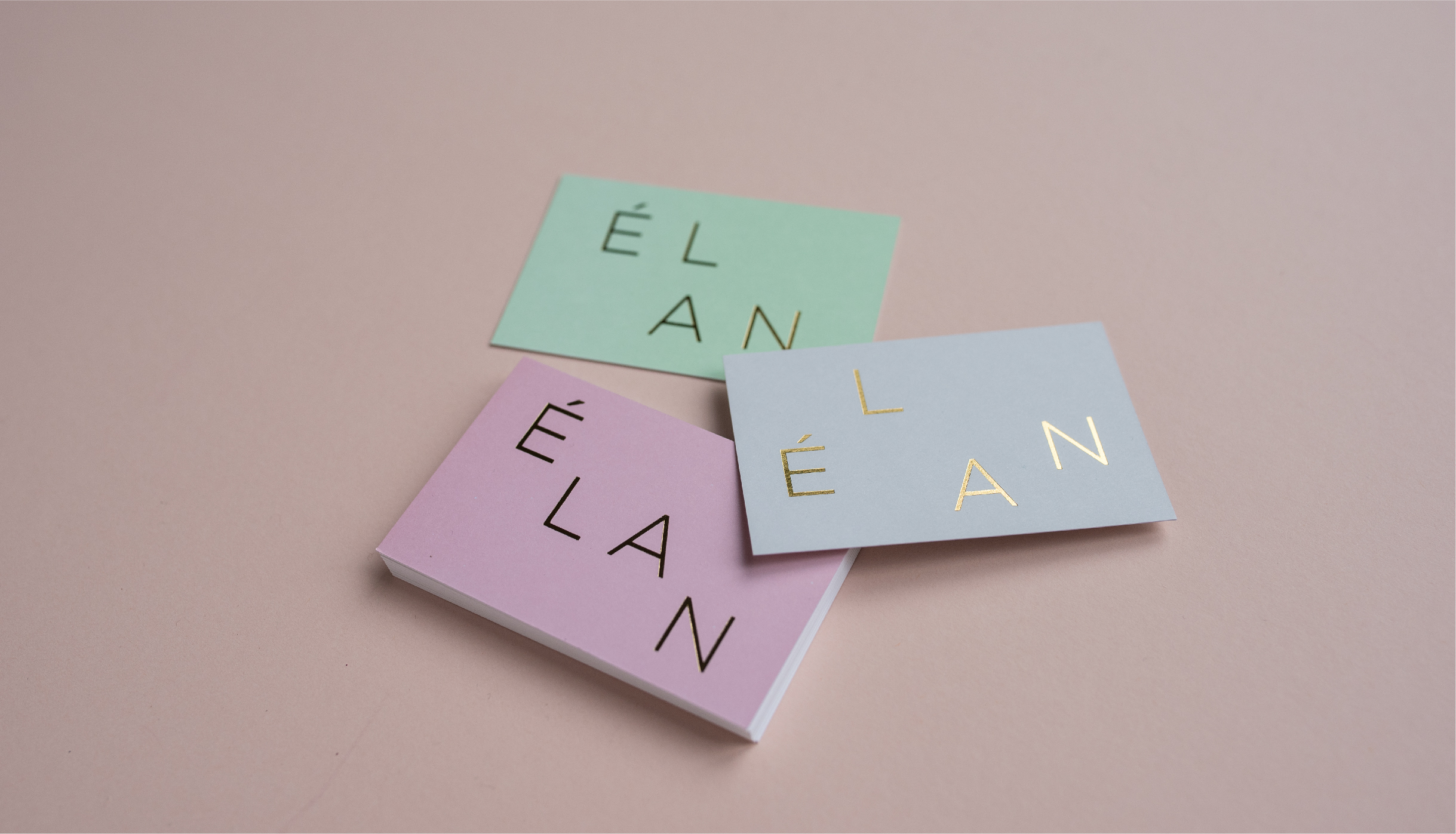 Elan gold foiled business cards