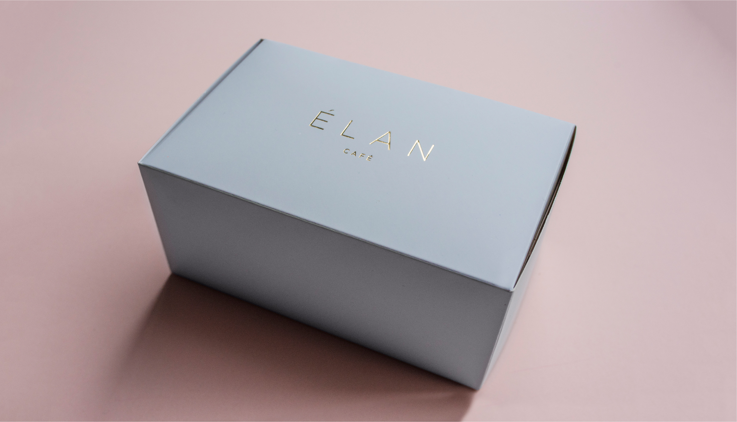 Branding and packaging for cake box for Elan Café
