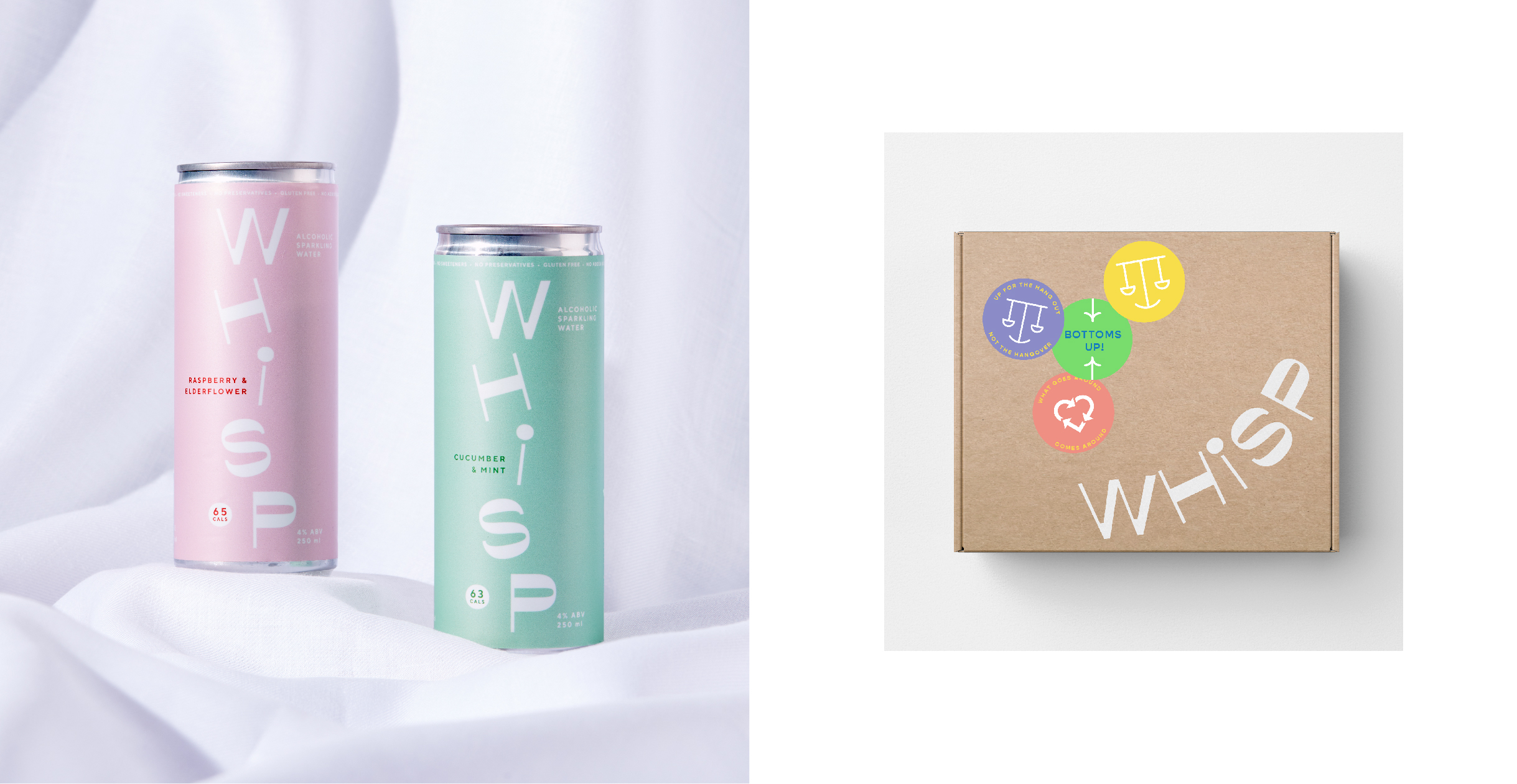 Whisp cans and packaging
