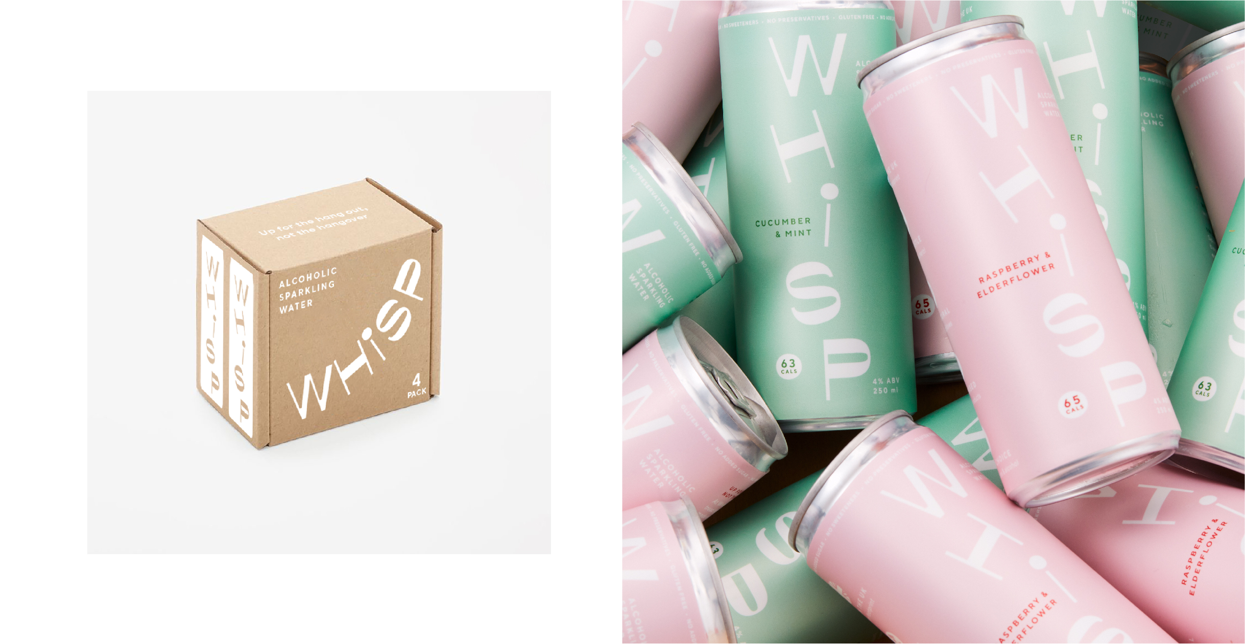 Whisp packaging - box and cans